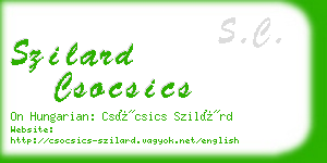 szilard csocsics business card